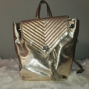 Victoria's Secret Metallic Gold Backpack